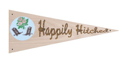 Dolan Geiman Happily Hitched Wood Pennant