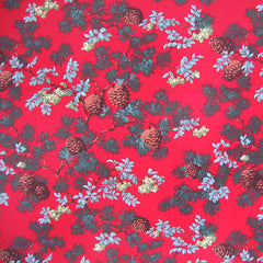 Pine Cone Fabric Red