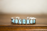 Turquoise and Braided Silver Bracelet