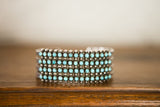 Turquoise and Silver--4 rows